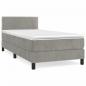 Preview: Boxspringbett mit Matratze Hellgrau 100x200 cm Samt