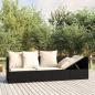 Preview: ARDEBO.de - Outdoor-Loungebett mit Kissen Schwarz Poly Rattan