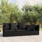 Preview: ARDEBO.de - Outdoor-Loungebett mit Kissen Schwarz Poly Rattan