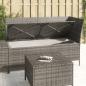 Preview: 3-tlg. Garten-Lounge-Set mit Kissen Grau Poly Rattan