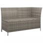 Preview: 3-tlg. Garten-Lounge-Set mit Kissen Grau Poly Rattan