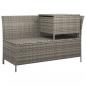 Preview: 3-tlg. Garten-Lounge-Set mit Kissen Grau Poly Rattan