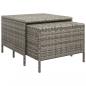 Preview: 3-tlg. Garten-Lounge-Set mit Kissen Grau Poly Rattan