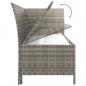 Preview: 3-tlg. Garten-Lounge-Set mit Kissen Grau Poly Rattan