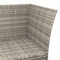 Preview: 3-tlg. Garten-Lounge-Set mit Kissen Grau Poly Rattan