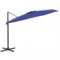 Preview: Ampelschirm mit Aluminium-Mast Azurblau 400x300 cm