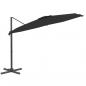 Preview: Ampelschirm mit Aluminium-Mast Schwarz 300x300 cm