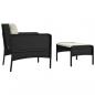 Preview: 2-tlg. Garten-Lounge-Set mit Kissen Schwarz Poly Rattan