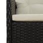 Preview: 2-tlg. Garten-Lounge-Set mit Kissen Schwarz Poly Rattan