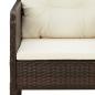 Preview: 2-tlg. Garten-Lounge-Set mit Kissen Braun Poly Rattan