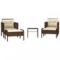 Preview: 5-tlg. Garten-Lounge-Set mit Kissen Braun Poly Rattan