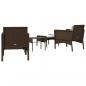 Preview: 5-tlg. Garten-Lounge-Set mit Kissen Braun Poly Rattan