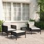 Preview: ARDEBO.de - 5-tlg. Garten-Lounge-Set mit Kissen Schwarz Poly Rattan