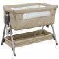 Preview: Babybett mit Matratze Taupe Leinenstoff