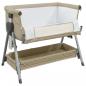 Preview: Babybett mit Matratze Taupe Leinenstoff