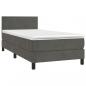 Preview: Boxspringbett mit Matratze Dunkelgrau 90x190 cm Samt