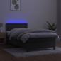 Preview: Boxspringbett mit Matratze & LED Dunkelgrau 90x190 cm Samt