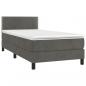 Preview: Boxspringbett mit Matratze & LED Dunkelgrau 90x190 cm Samt