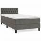 Preview: Boxspringbett mit Matratze Dunkelgrau 90x190 cm Samt