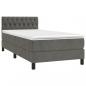 Preview: Boxspringbett mit Matratze & LED Dunkelgrau 90x190 cm Samt