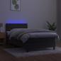 Preview: Boxspringbett mit Matratze & LED Dunkelgrau 90x190 cm Samt