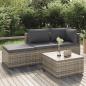 Preview: ARDEBO.de - 4-tlg. Garten-Lounge-Set mit Kissen Grau Poly Rattan