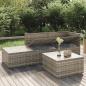 Preview: 4-tlg. Garten-Lounge-Set mit Kissen Grau Poly Rattan