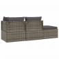 Preview: 4-tlg. Garten-Lounge-Set mit Kissen Grau Poly Rattan