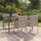 Preview: ARDEBO.de - Gartenstühle mit Kissen 4 Stk. Poly Rattan Grau