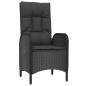 Preview: 3-tlg. Garten-Lounge-Set mit Kissen Schwarz Poly Rattan