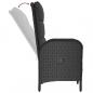 Preview: 3-tlg. Garten-Lounge-Set mit Kissen Schwarz Poly Rattan