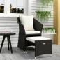 Preview: ARDEBO.de - 2-tlg. Garten-Lounge-Set mit Kissen Schwarz Poly Rattan