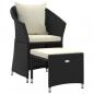 Preview: 2-tlg. Garten-Lounge-Set mit Kissen Schwarz Poly Rattan