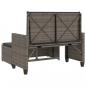 Preview: Gartenbank mit Kissen und Hocker Grau Poly Rattan