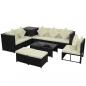 Preview: 8-tlg. Garten-Lounge-Set mit Kissen Poly Rattan Schwarz