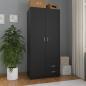 Preview: ARDEBO.de - Kleiderschrank Schwarz 80x52x180 cm Holzwerkstoff