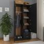 Preview: Kleiderschrank Schwarz 80x52x180 cm Holzwerkstoff