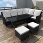 Preview: ARDEBO.de - 4-tlg. Garten-Lounge-Set mit Auflagen Poly Rattan Schwarz