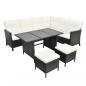 Preview: 4-tlg. Garten-Lounge-Set mit Auflagen Poly Rattan Schwarz