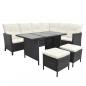 Preview: 4-tlg. Garten-Lounge-Set mit Auflagen Poly Rattan Schwarz