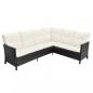 Preview: 4-tlg. Garten-Lounge-Set mit Auflagen Poly Rattan Schwarz