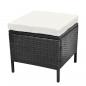 Preview: 4-tlg. Garten-Lounge-Set mit Auflagen Poly Rattan Schwarz