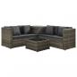 Preview: ARDEBO.de - 4-tlg. Garten-Lounge-Set mit Kissen Poly Rattan Grau