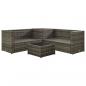 Preview: 4-tlg. Garten-Lounge-Set mit Kissen Poly Rattan Grau