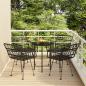 Preview: ARDEBO.de - 5-tlg. Garten-Essgruppe Schwarz Poly Rattan