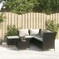 Preview: ARDEBO.de - 4-tlg. Garten-Lounge-Set mit Kissen Schwarz Poly Rattan