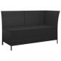 Preview: 4-tlg. Garten-Lounge-Set mit Kissen Schwarz Poly Rattan