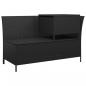 Preview: 4-tlg. Garten-Lounge-Set mit Kissen Schwarz Poly Rattan