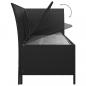 Preview: 4-tlg. Garten-Lounge-Set mit Kissen Schwarz Poly Rattan