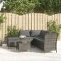 Preview: ARDEBO.de - 4-tlg. Garten-Lounge-Set mit Kissen Grau Poly Rattan